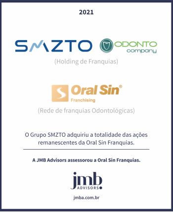 O Grupo SMZTO adquiriu a totalidade das ações remanescentes da Oral Sin Franquias.