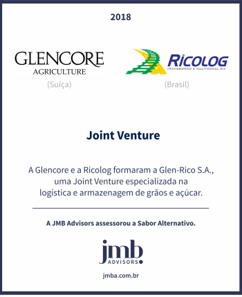 A Glencore Agriculture e a Ricolog formaram a Glen-Rico S.A., uma Joint Venture especializada na logística e armazenagem de grãos e açúcar.