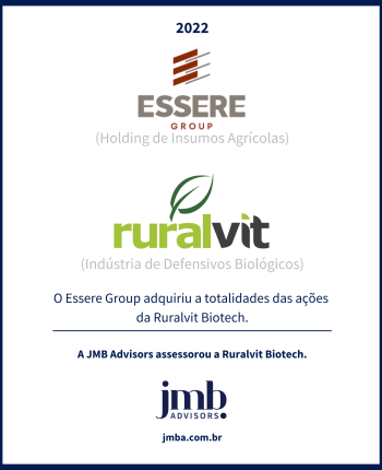 A Essere Group adquiriu a totalidade das ações da Ruralvit